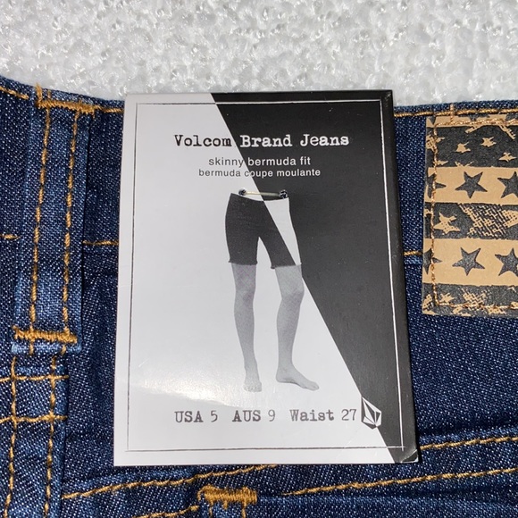 NWT 💙 Volcom Night Walks Skinny Bermuda Dark LOW RISE Size 5 - Picture 11 of 12
